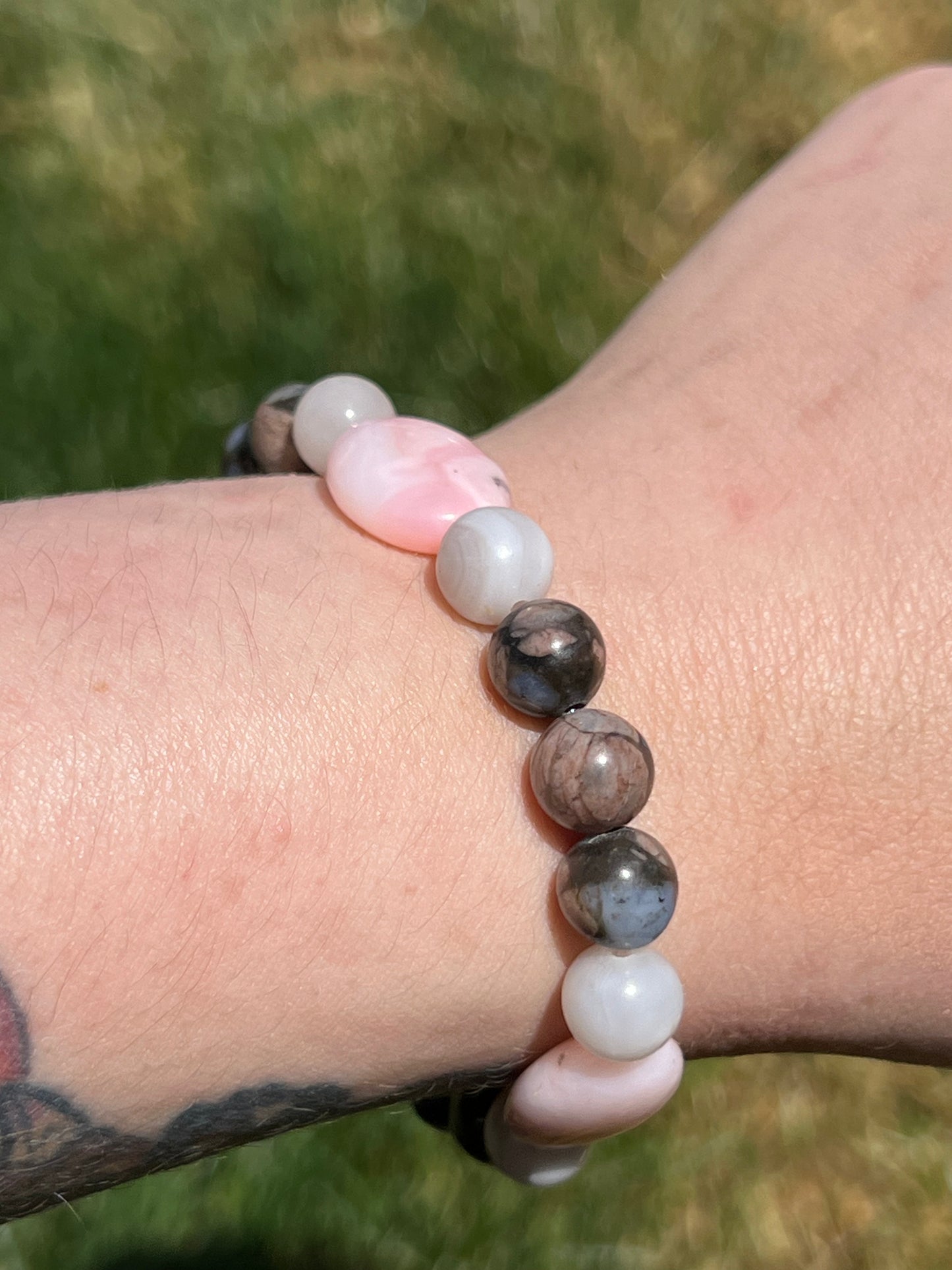 Pink Opal, Que Sera and White Lace Agate ~ Aphrodite ~