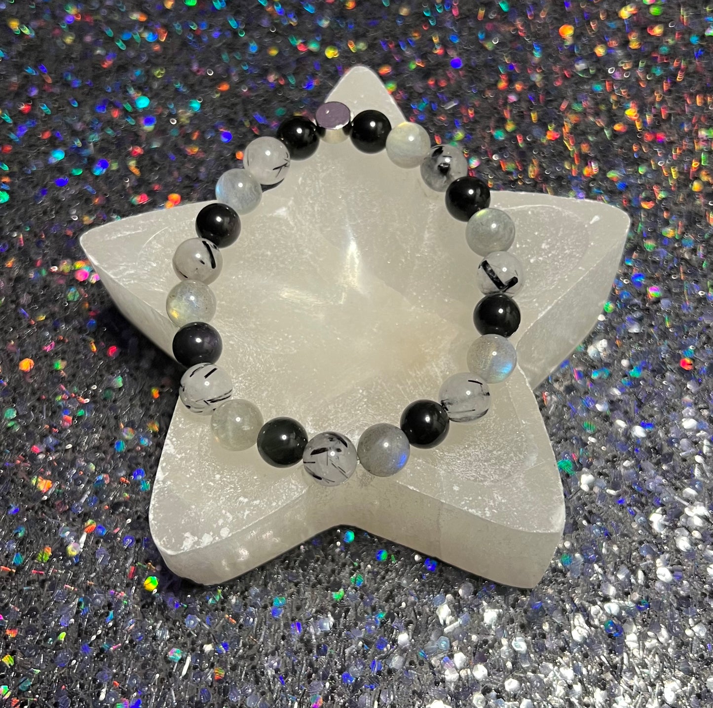 Shadow Work - Tourmilated Quartz, Labradorite and Rainbow Obsidian