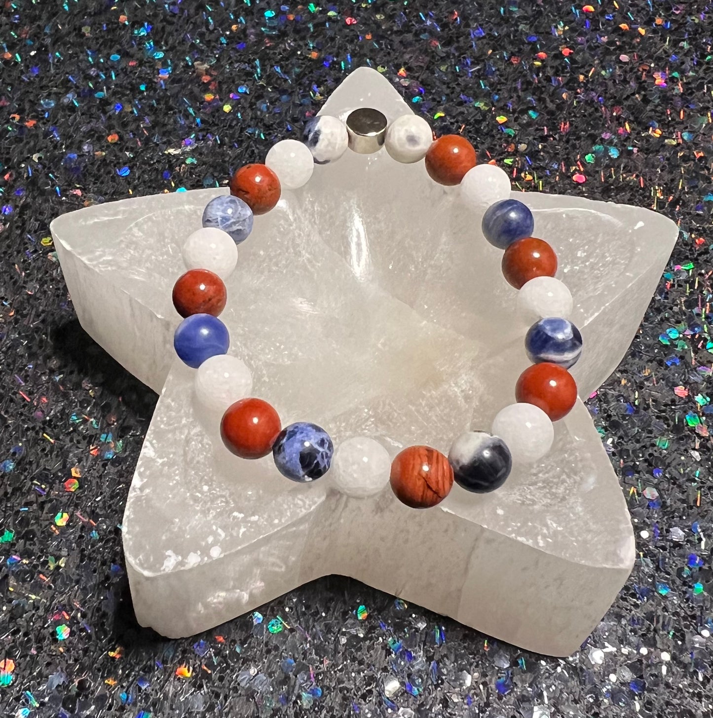 Engineer your Path - Red Jasper, White Jade and Sodalite