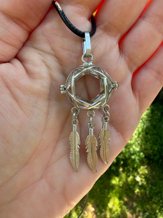 Open Dreamcatcher Cage Necklace