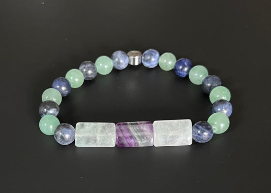 Rainbow Fluorite, Green Aventurine and Sodalite ~ Gaia ~