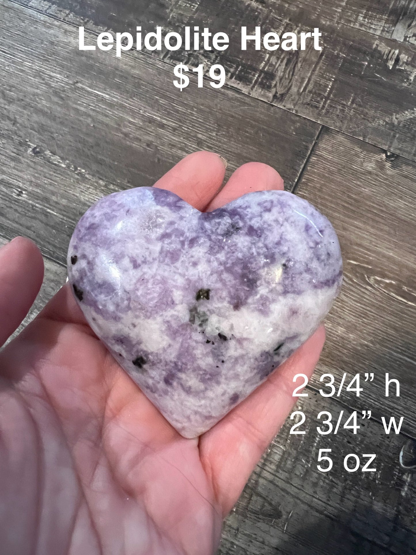 Lepidolite Heart