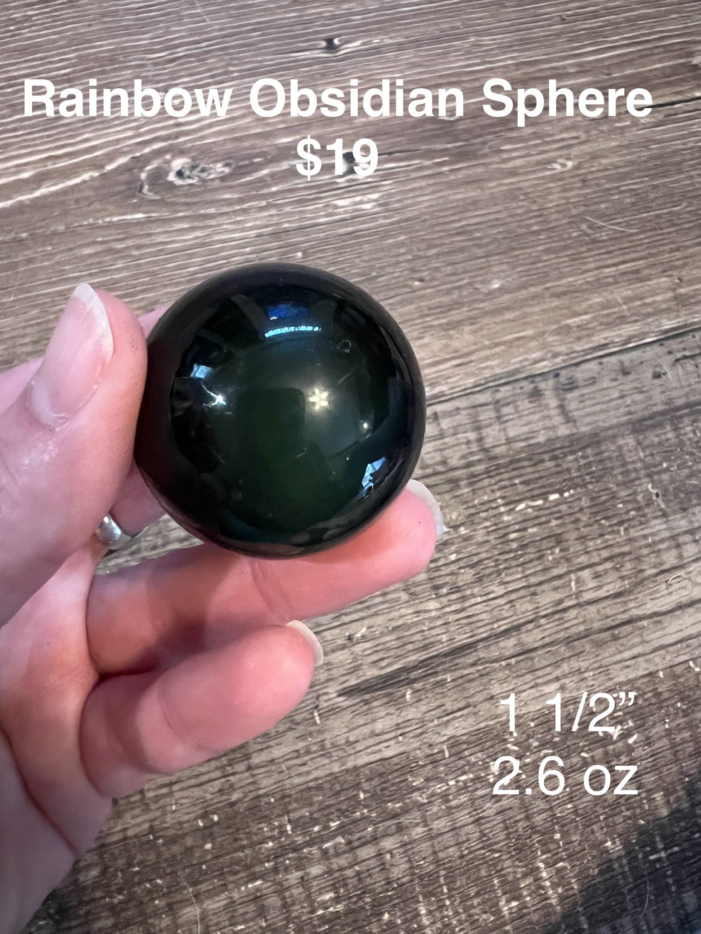 Rainbow Obsidian Sphere