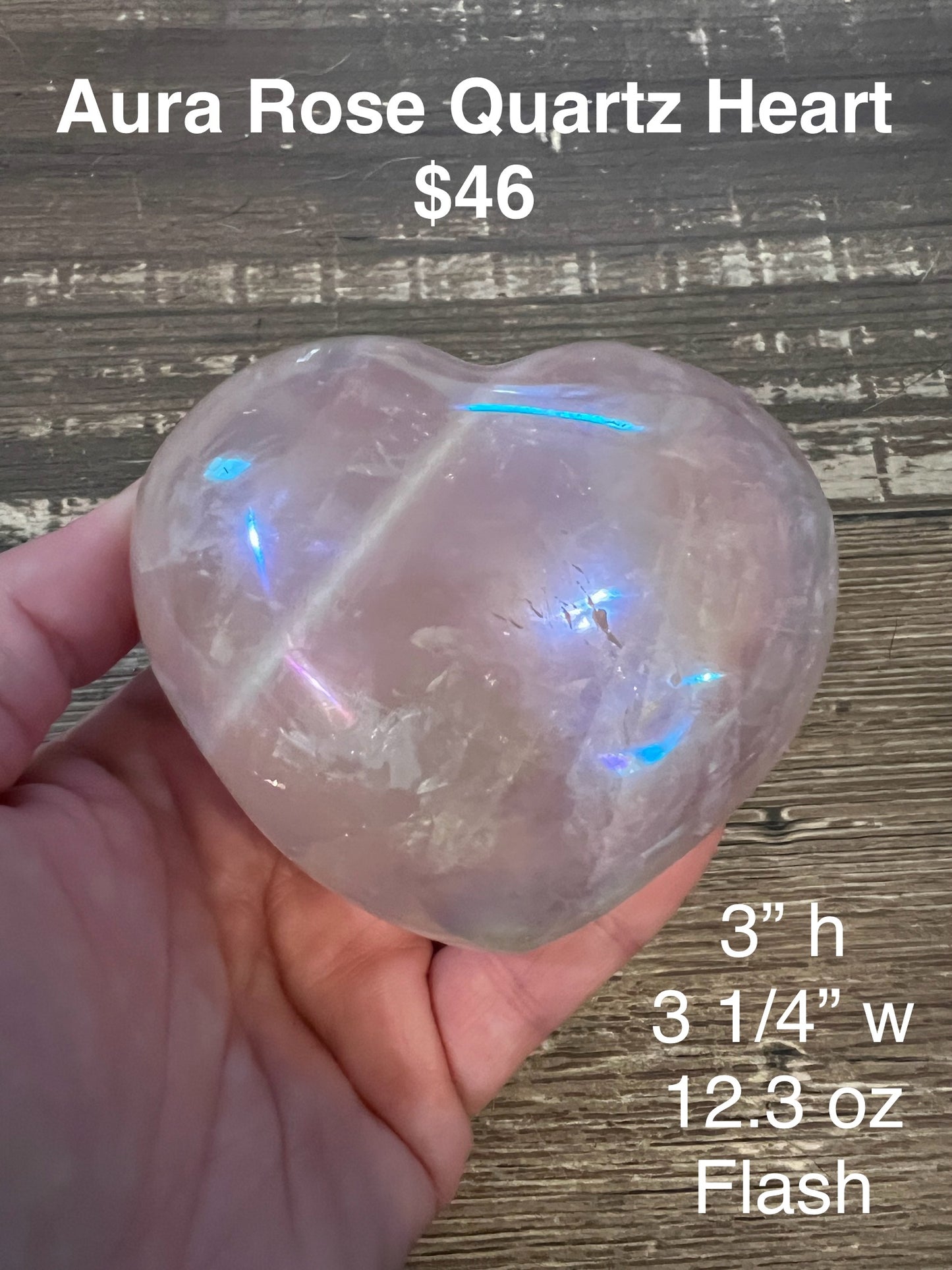 Aura Rose Quartz Heart