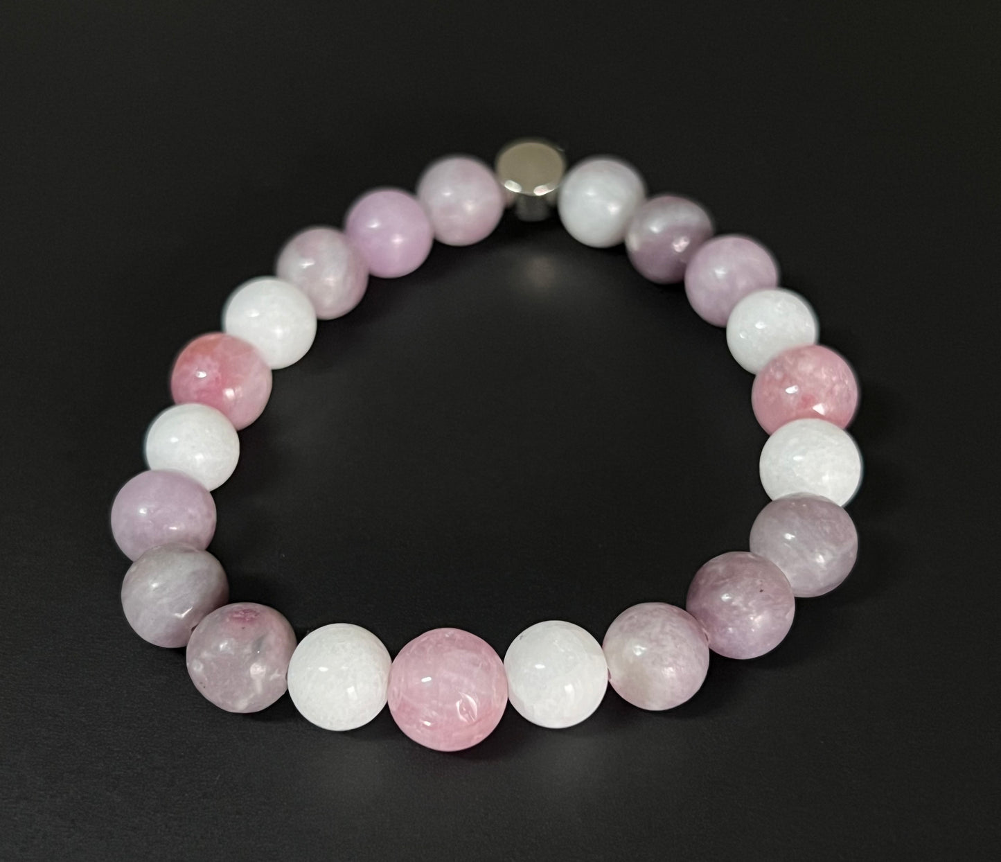 Lepidolite, Kunzite and White Jade  ~  Nut  ~