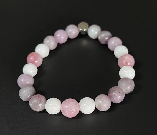 Lepidolite, Kunzite and White Jade  ~  Nut  ~