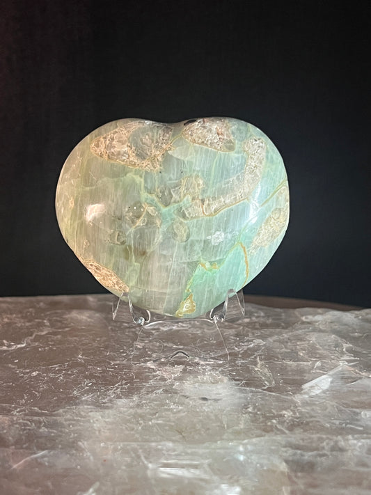 Green Moonstone Heart