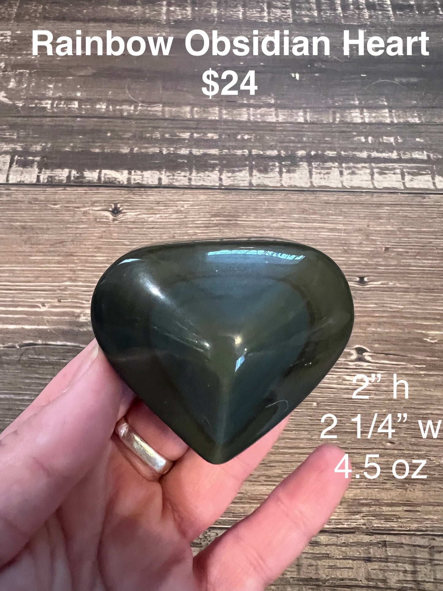 Rainbow Obsidian Heart