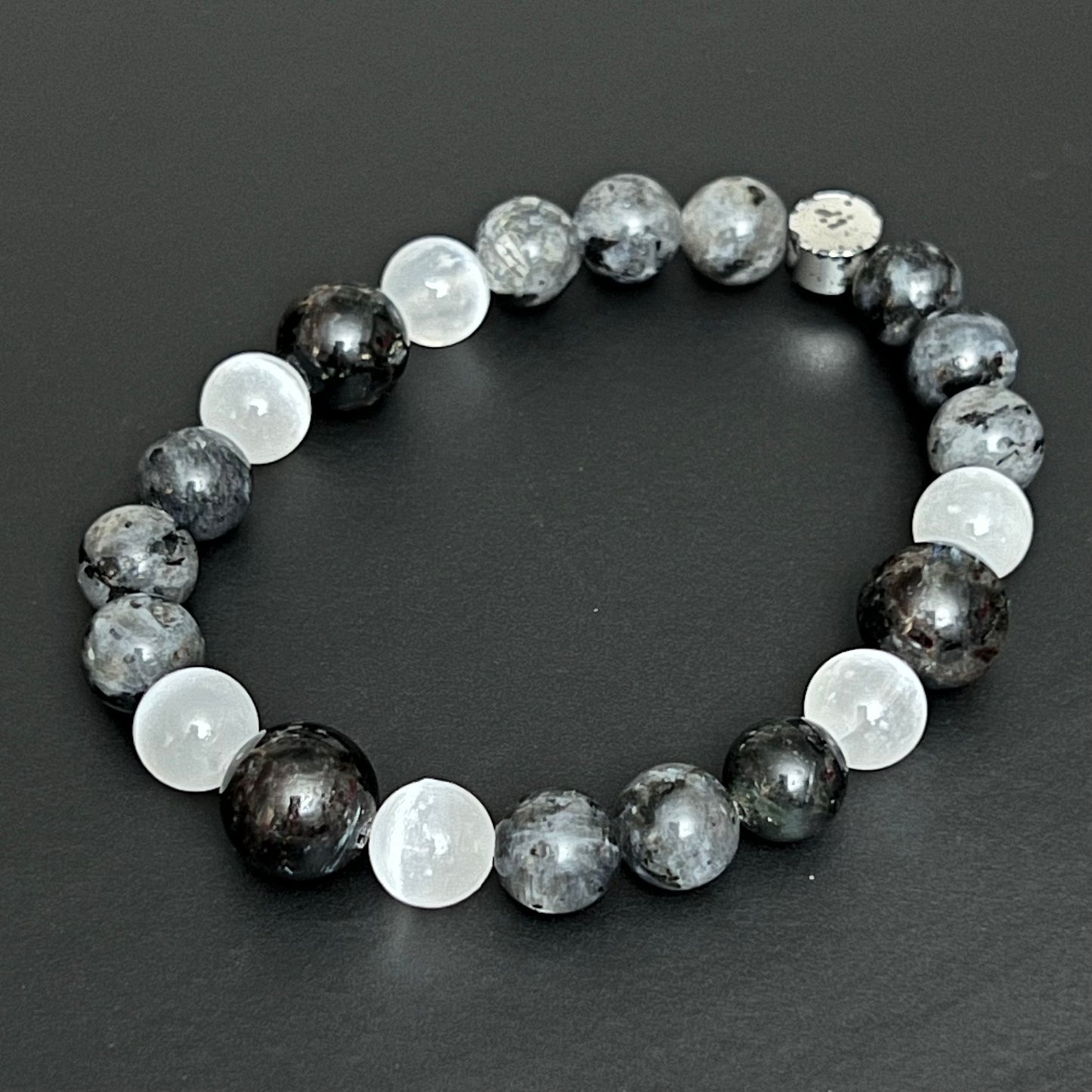 Aura Shield - Rainbow Moonstone, Labradorite and Silver Obsidian