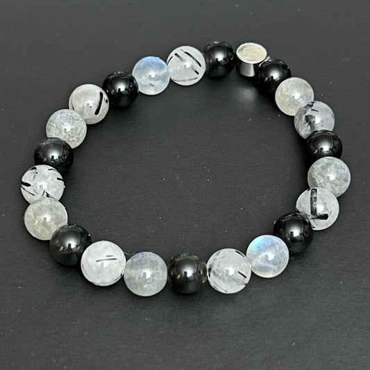 Shadow Work - Tourmilated Quartz, Labradorite and Rainbow Obsidian