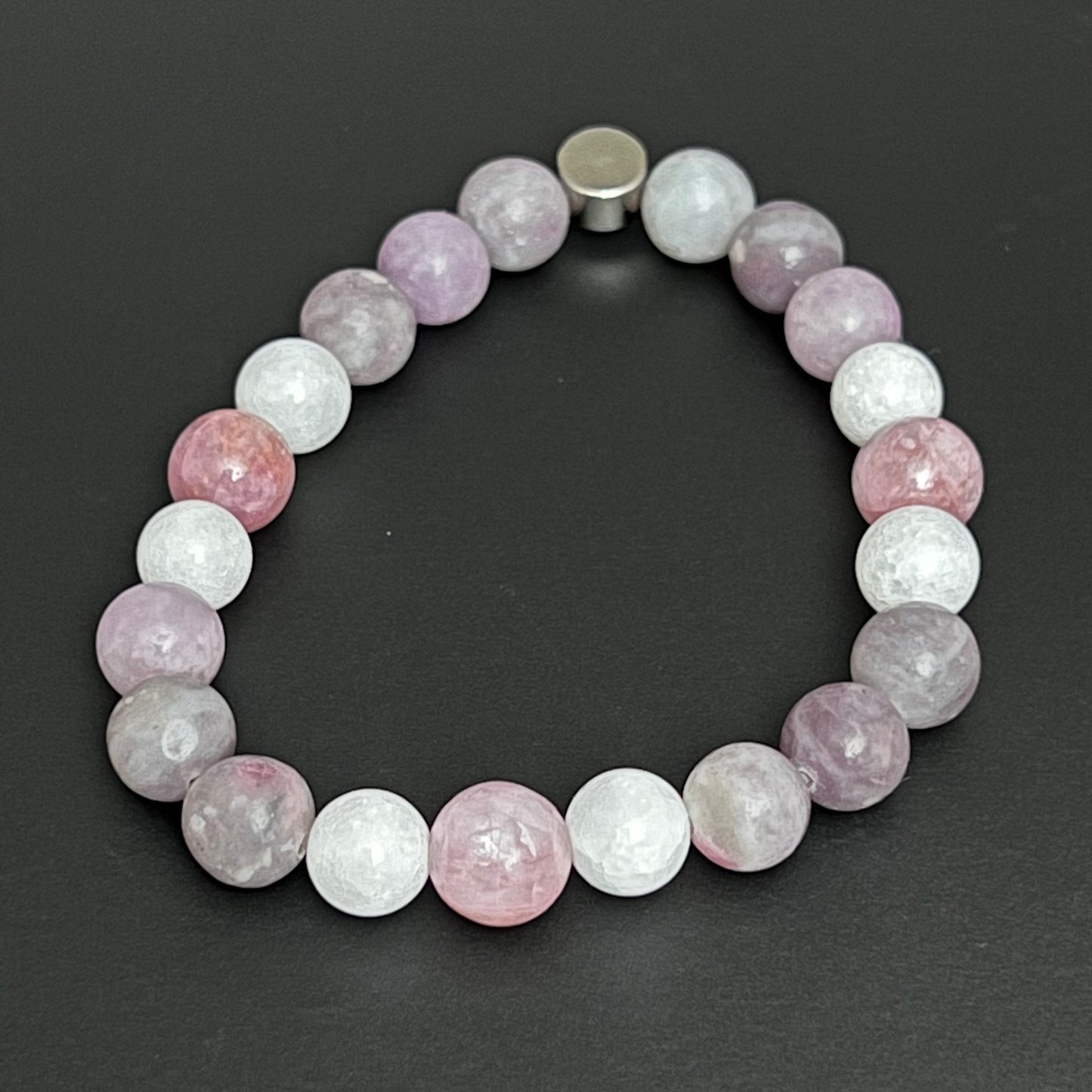 Lepidolite, Kunzite and White Jade  ~  Nut  ~