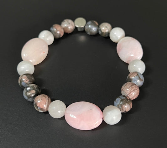 Pink Opal, Que Sera and White Lace Agate  ~  Aphrodite  ~