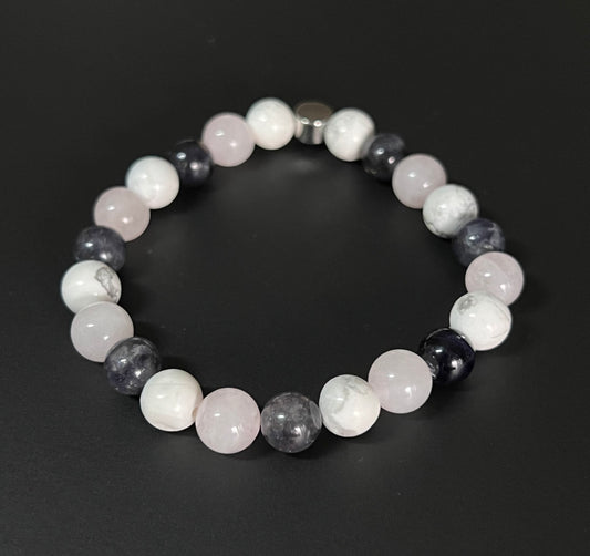 Peaceful Sleep - Rose Quartz, Howlite and Iolite