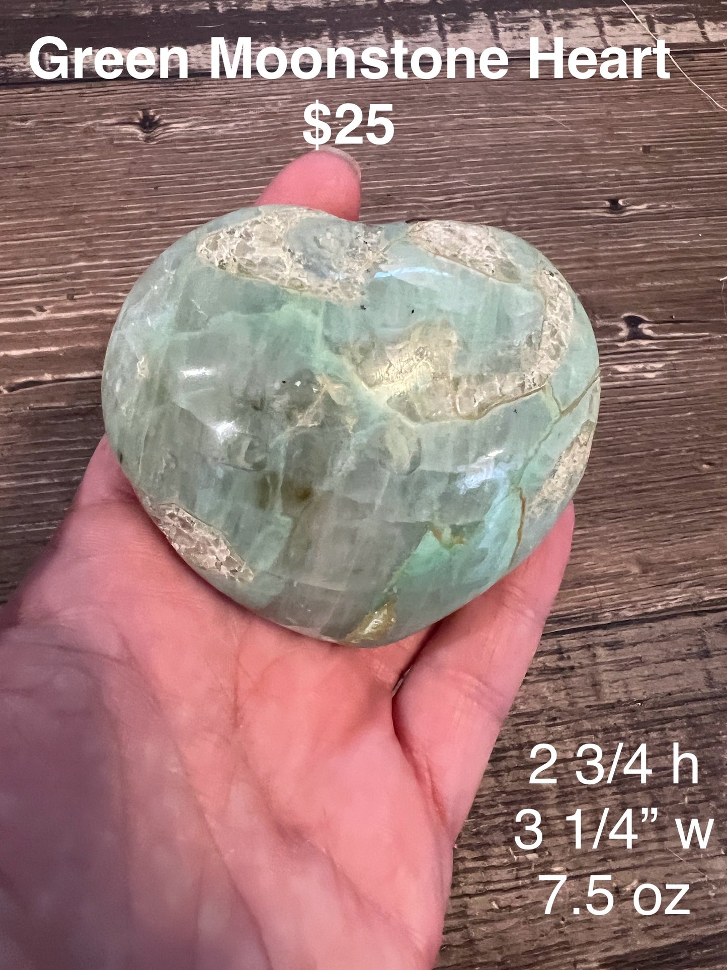 Green Moonstone Heart