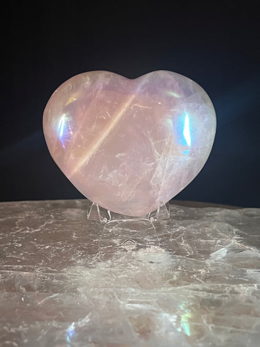 Aura Rose Quartz Heart