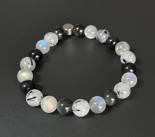 Shadow Work - Tourmilated Quartz, Labradorite and Rainbow Obsidian