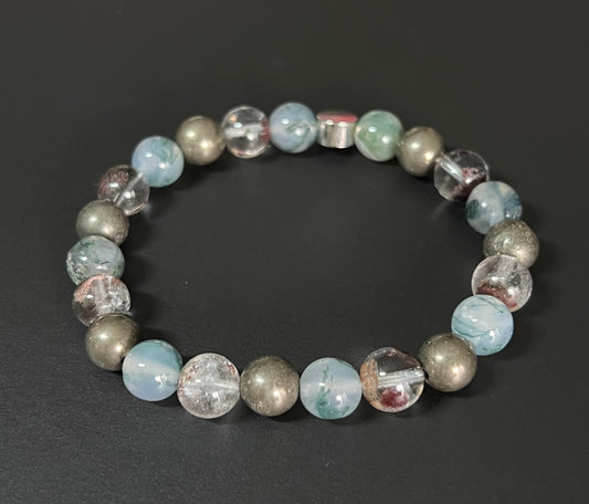 Unstoppable - Garden Quartz, Moss Agate and Pyrite