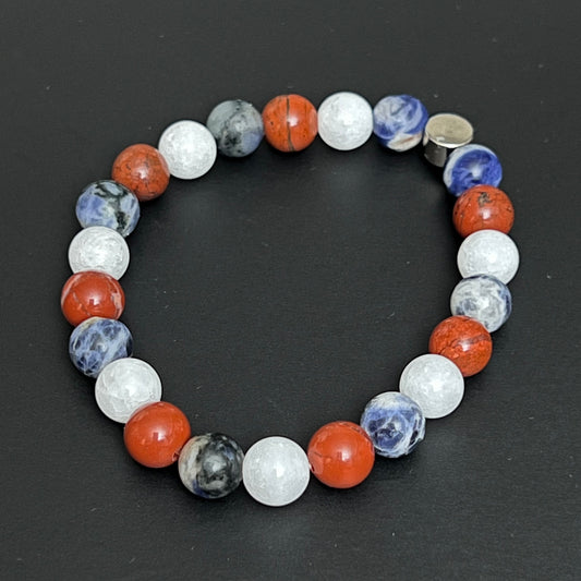 Engineer your Path - Red Jasper, White Jade and Sodalite