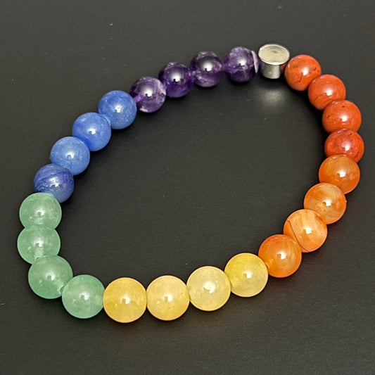 Chakra - Red Jasper, Carnelian, Yellow Aventurine, Green Aventurine, Blue Aventurine and Dream Amethyst