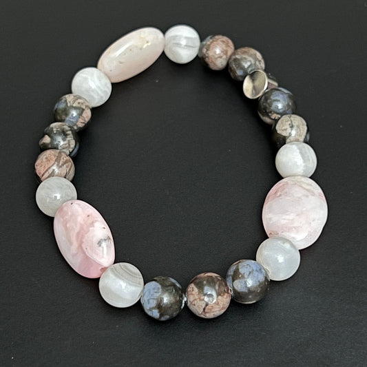 Pink Opal, Que Sera and White Lace Agate  ~  Aphrodite  ~