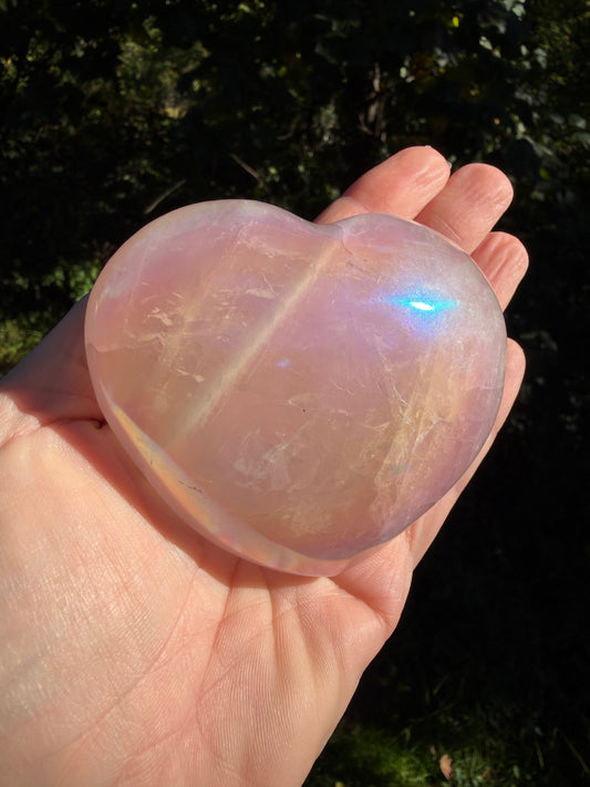 Aura Rose Quartz Heart