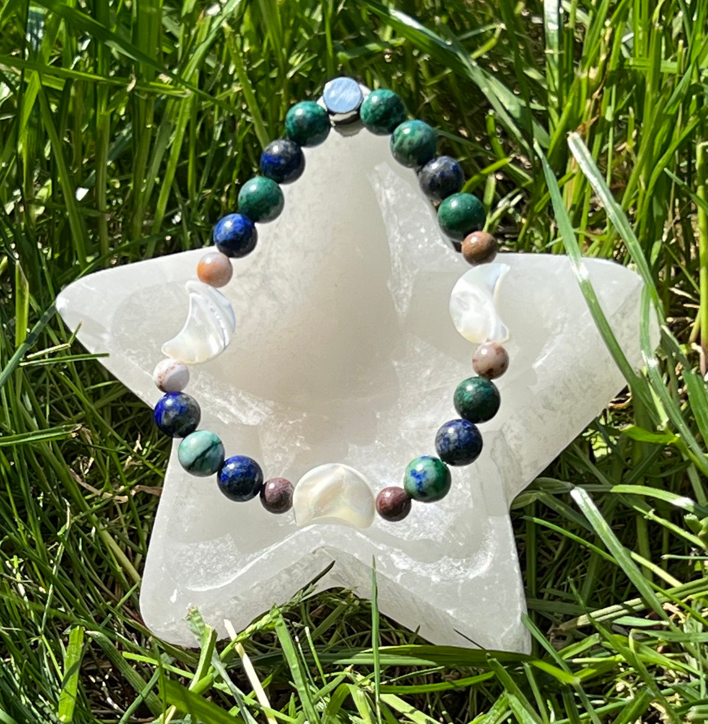 Mother of Pearl, Ocean Jasper, Lapis Lazuli and Chrysocolla