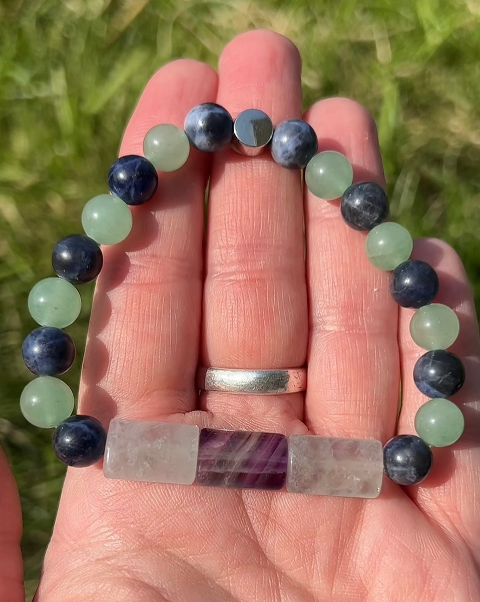 Rainbow Fluorite, Green Aventurine and Sodalite   ~  Gaia  ~