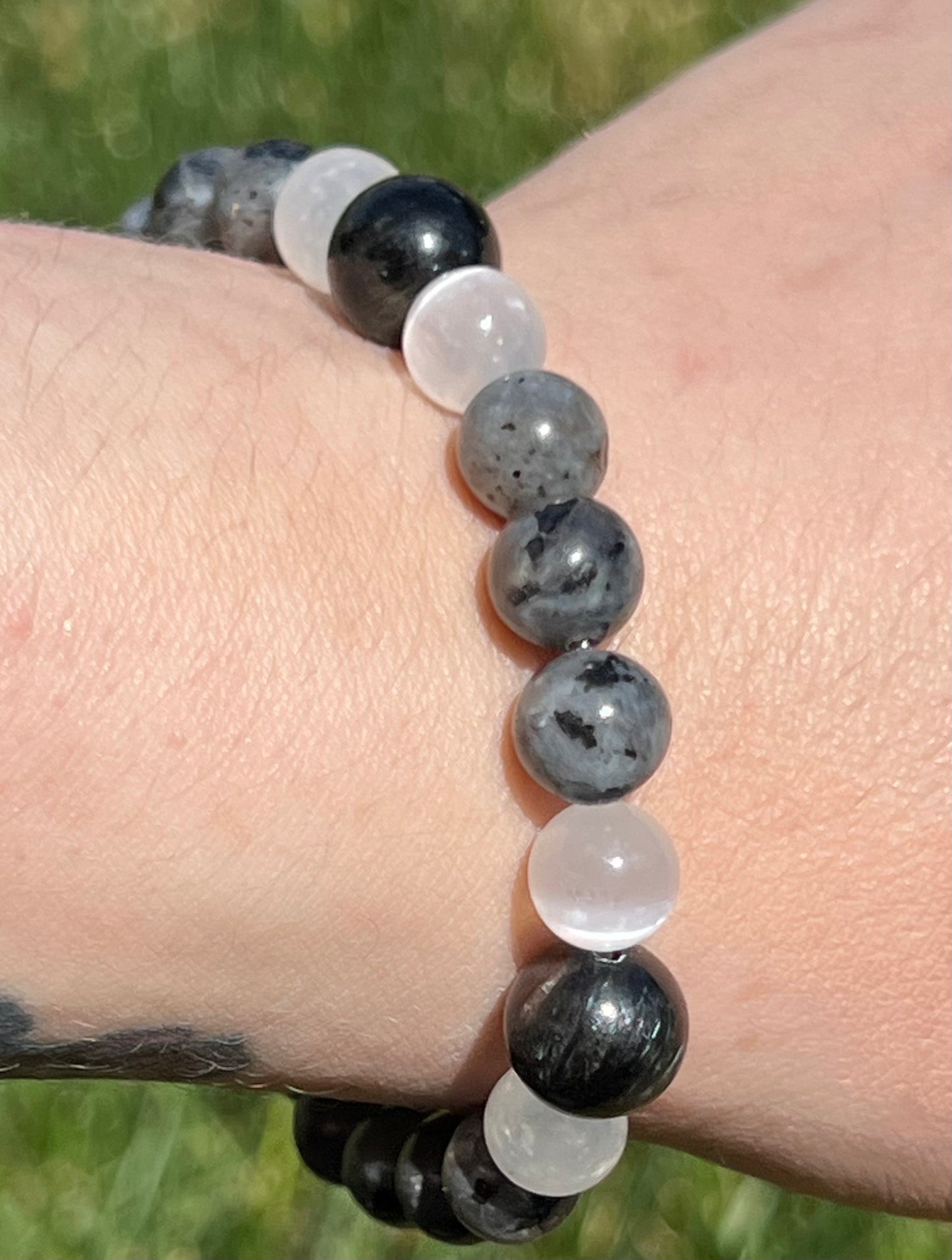 Arfvedsonite, Satin Spar and Larvikite   ~  Hecate  ~