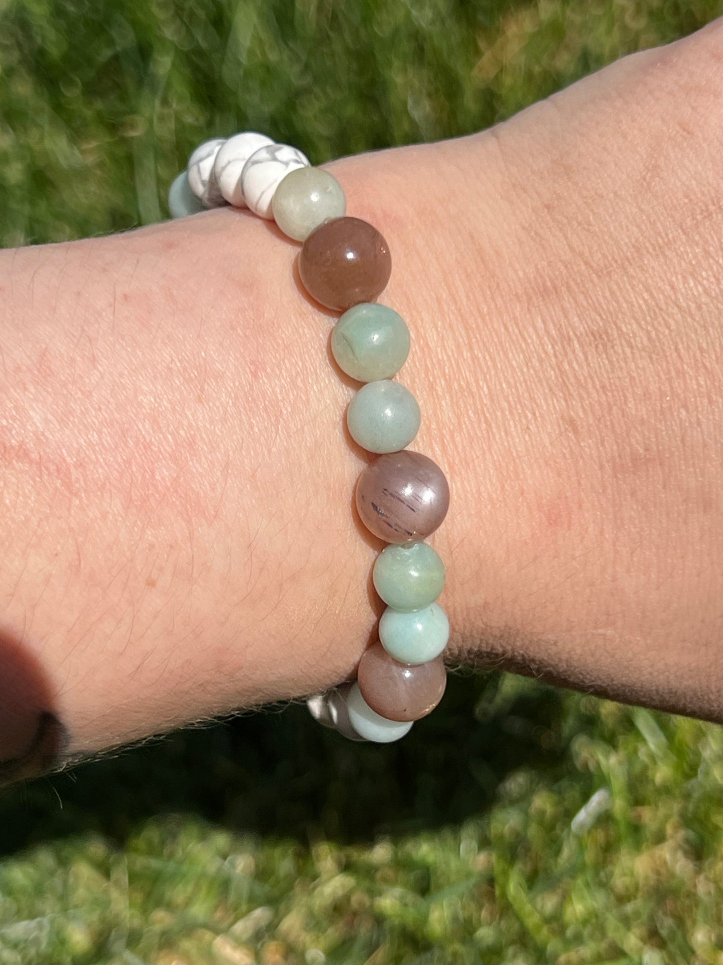 Amazonite, Sunstone and Howlite. ~  Isis  ~