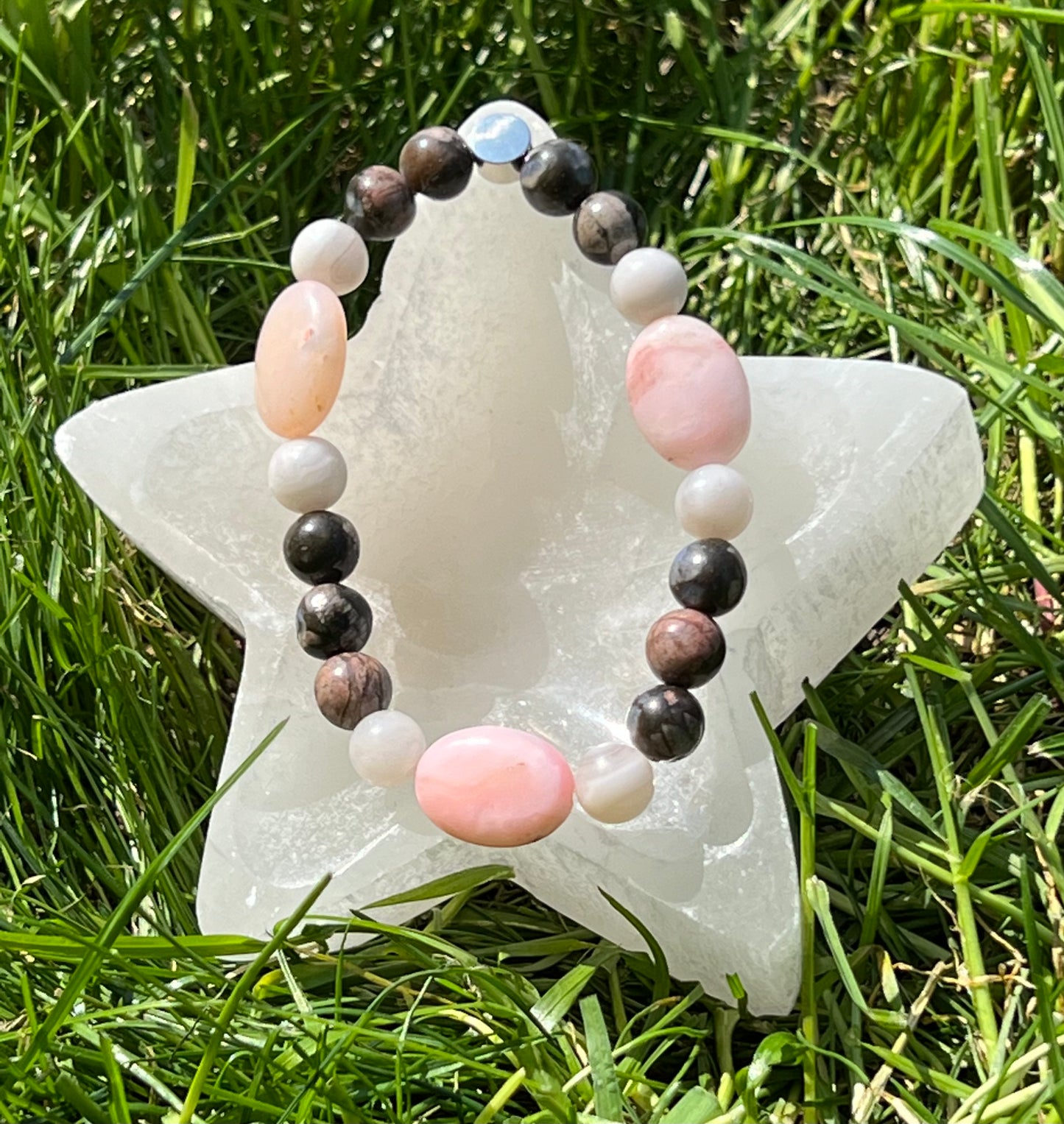 Pink Opal, Que Sera and White Lace Agate  ~  Aphrodite  ~