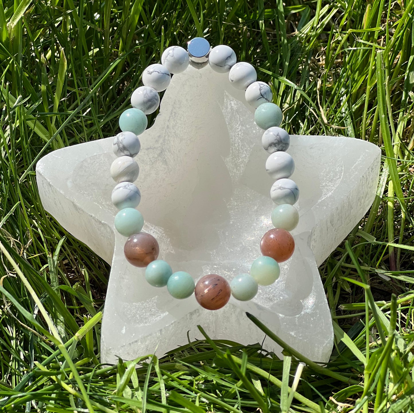 Amazonite, Sunstone and Howlite. ~  Isis  ~