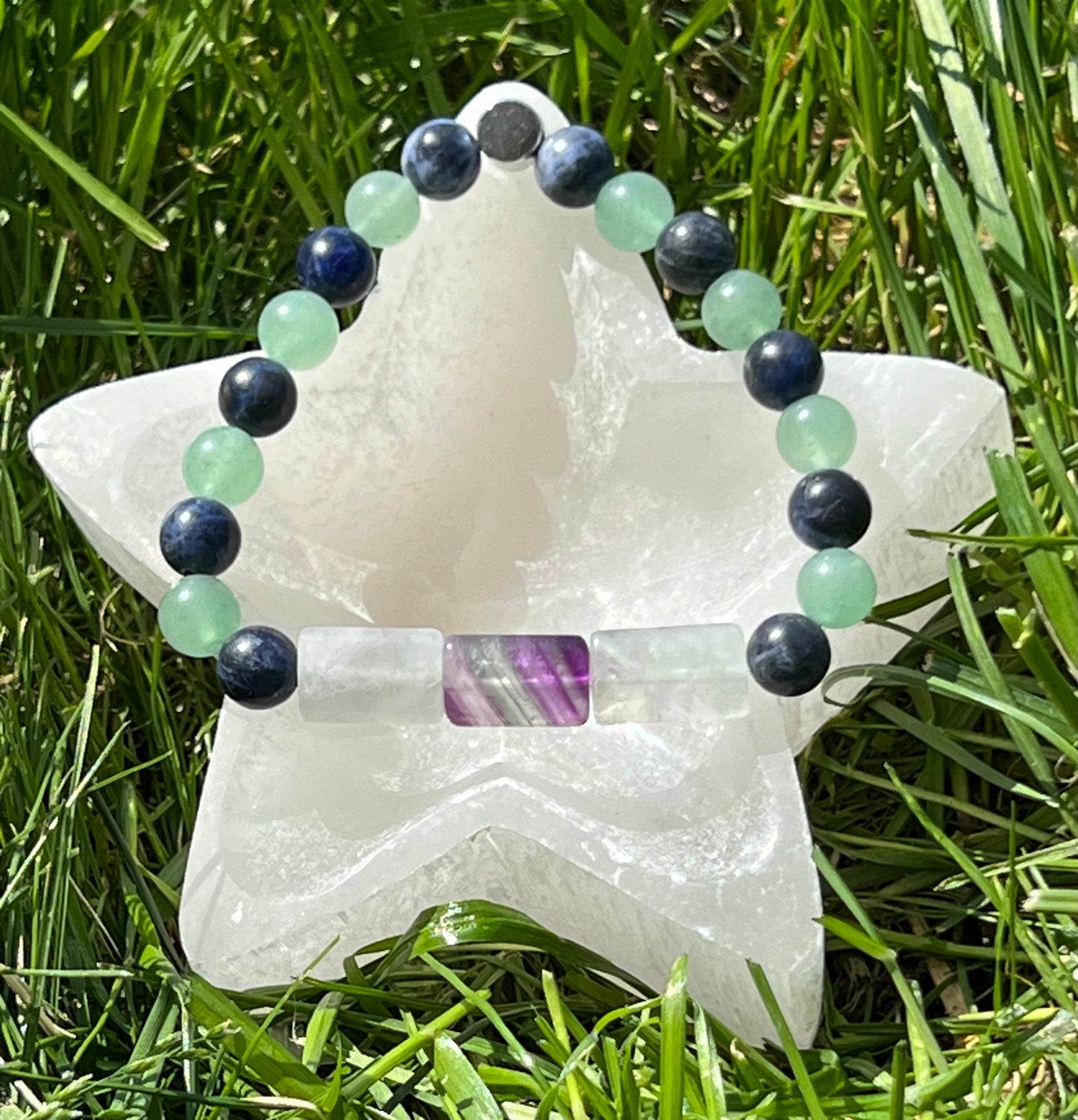 Rainbow Fluorite, Green Aventurine and Sodalite   ~  Gaia  ~