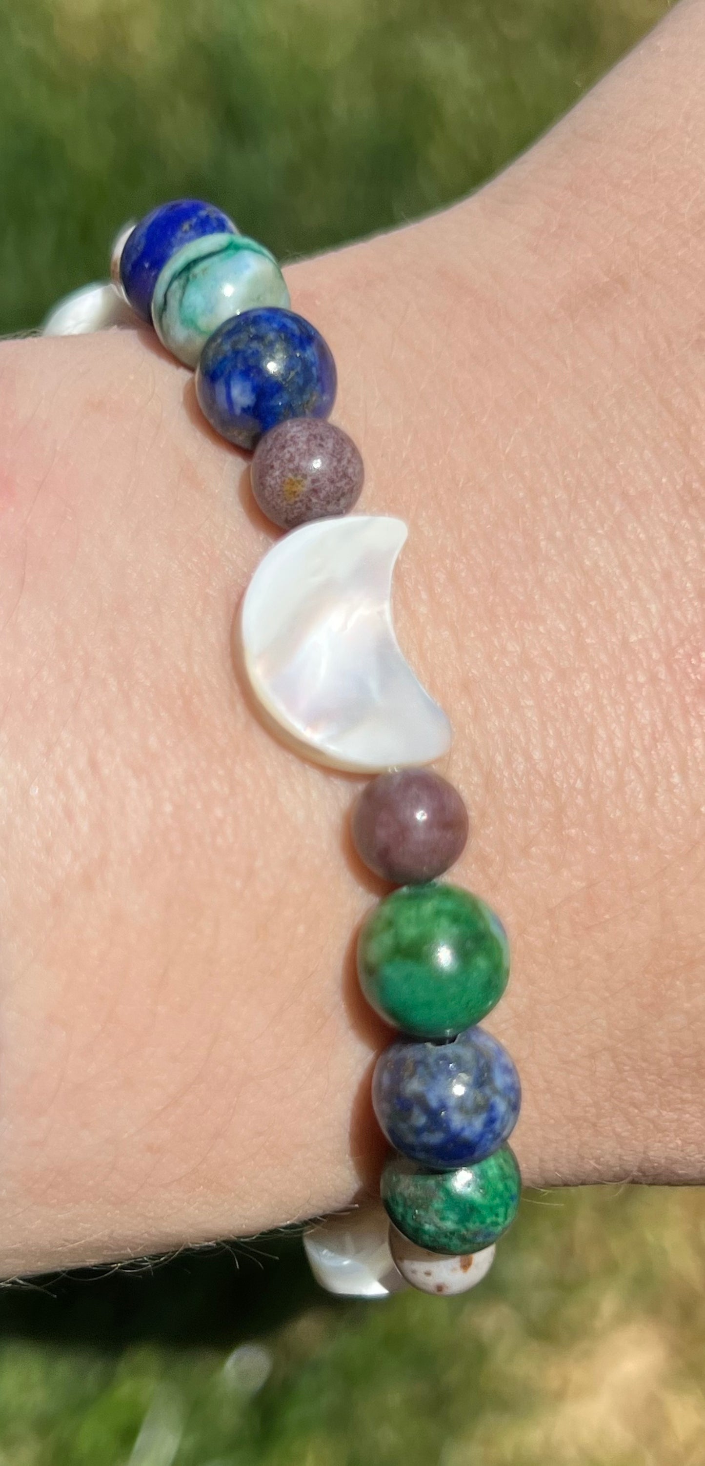 Mother of Pearl, Ocean Jasper, Lapis Lazuli and Chrysocolla