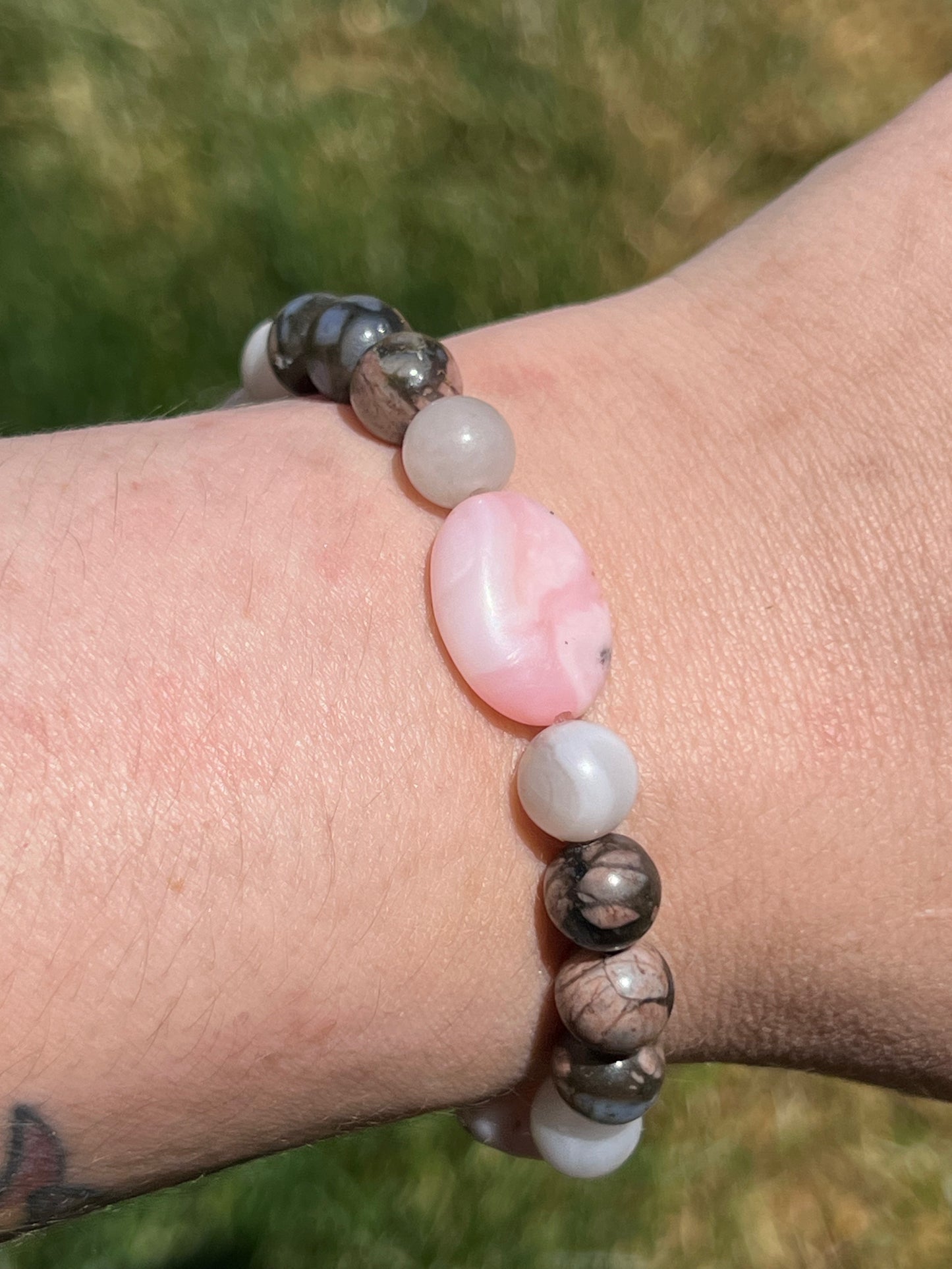 Pink Opal, Que Sera and White Lace Agate  ~  Aphrodite  ~
