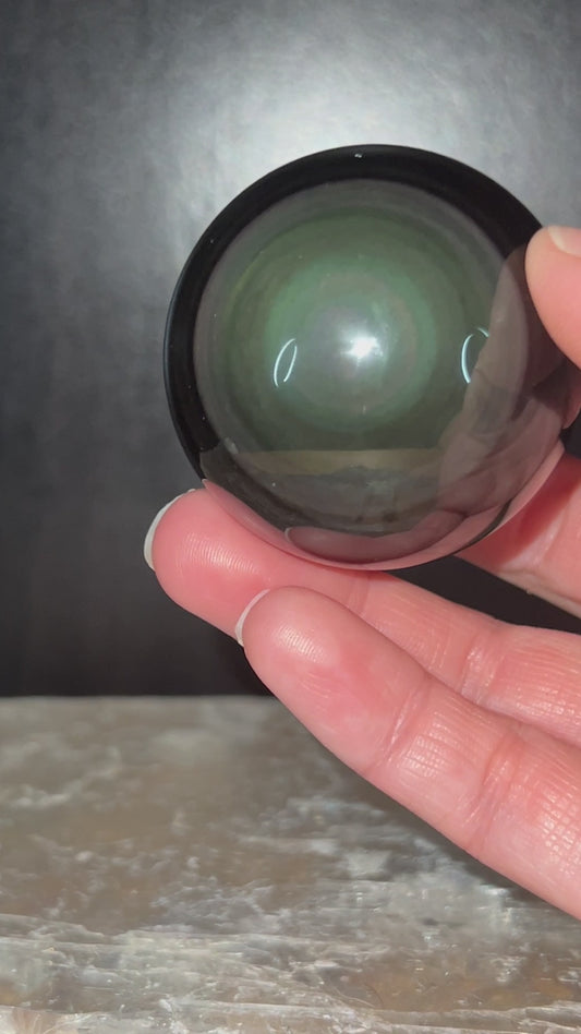Rainbow Obsidian Sphere