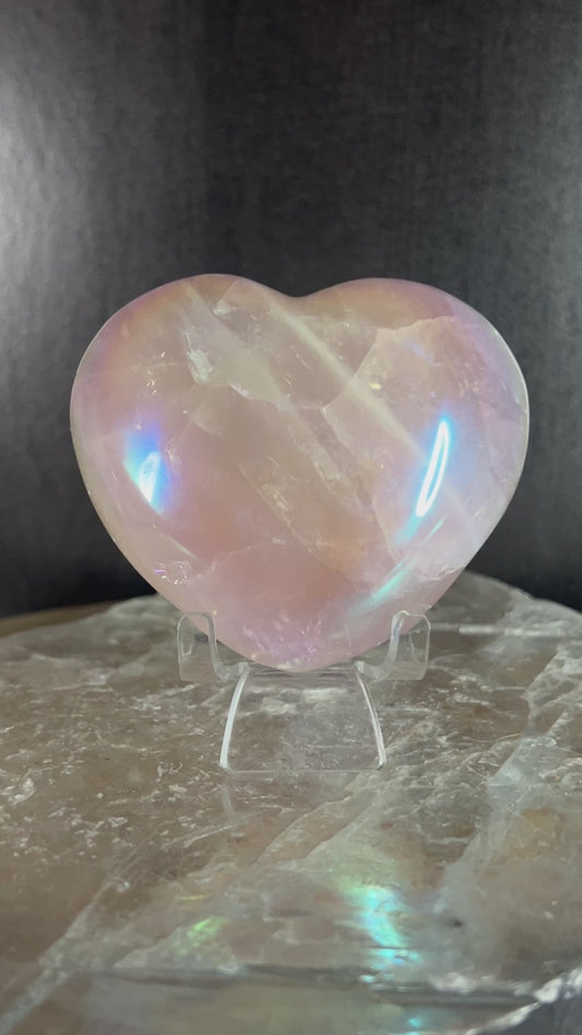 Aura Rose Quartz Heart