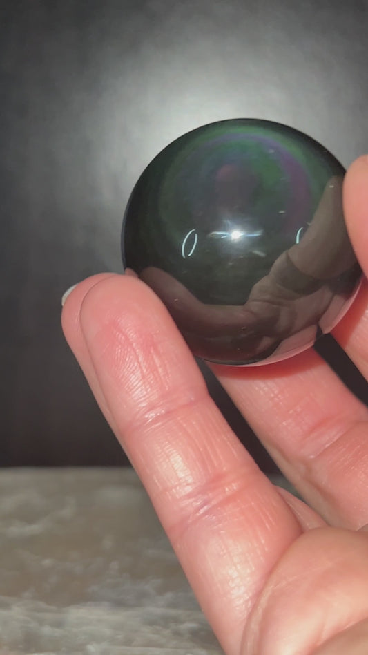 Rainbow Obsidian Sphere