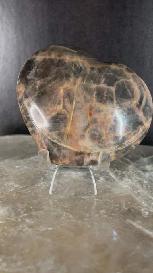Black Moonstone Heart
