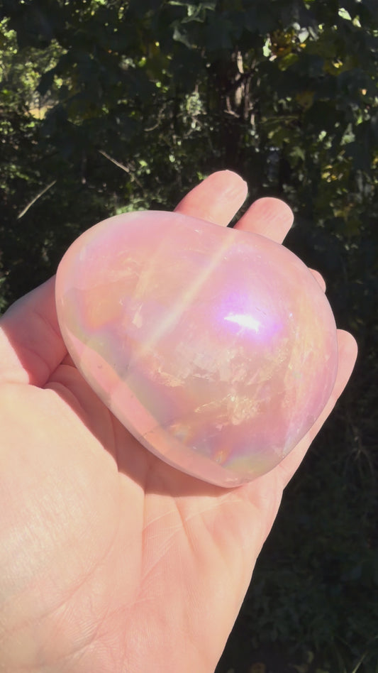 Aura Rose Quartz Heart
