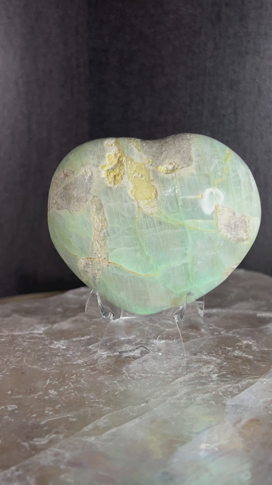 Green Moonstone Heart