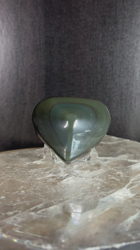 Rainbow Obsidian Heart