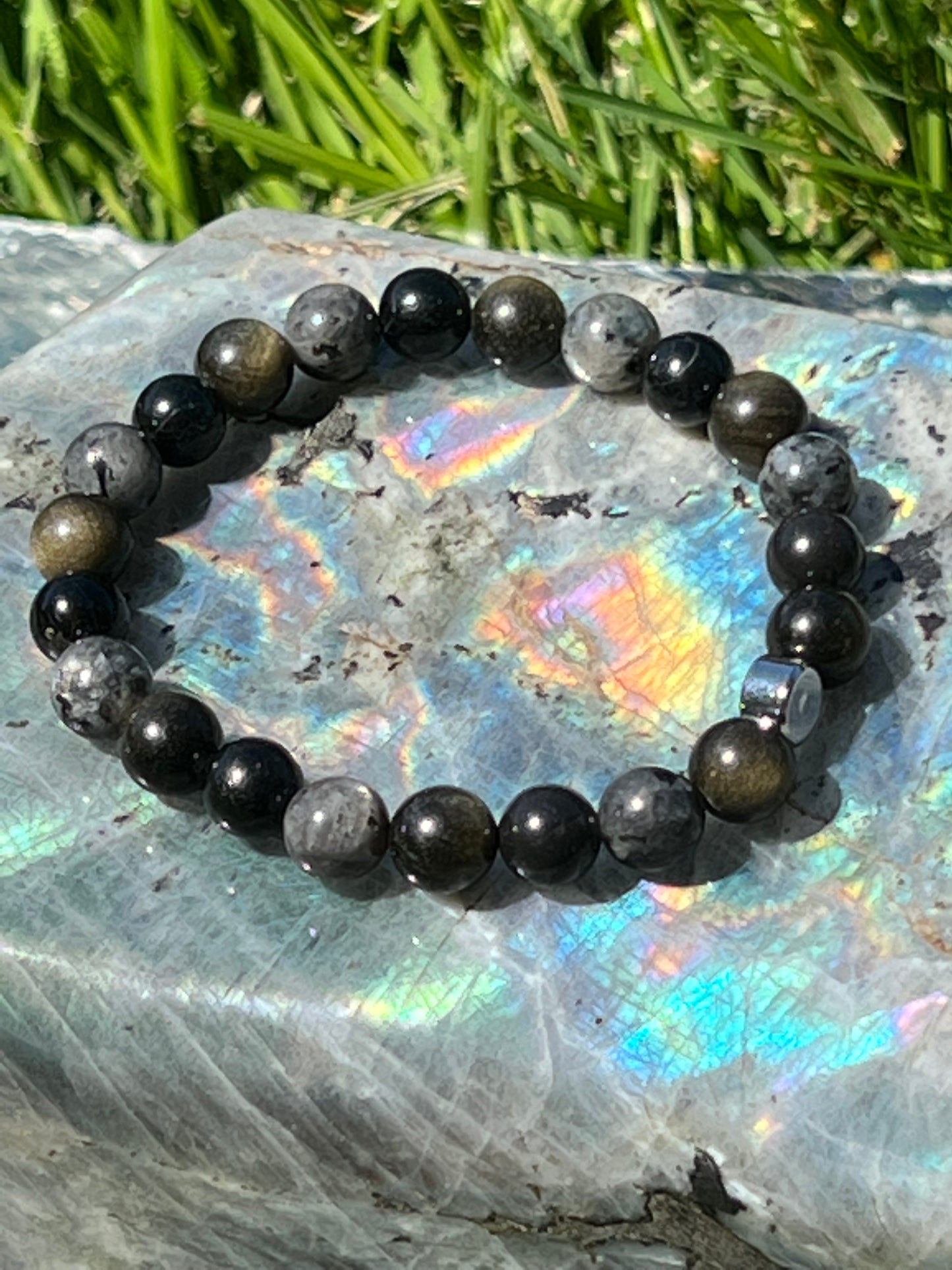 Keep Negativity Away - Golden Obsidian, Black Tourmaline and Larvikite