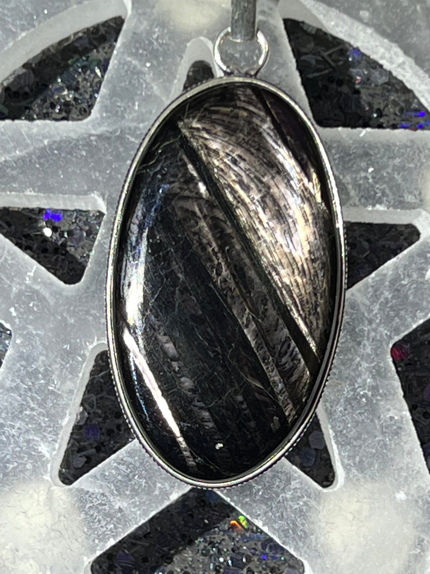 Hypersthene Large Oval Pendant