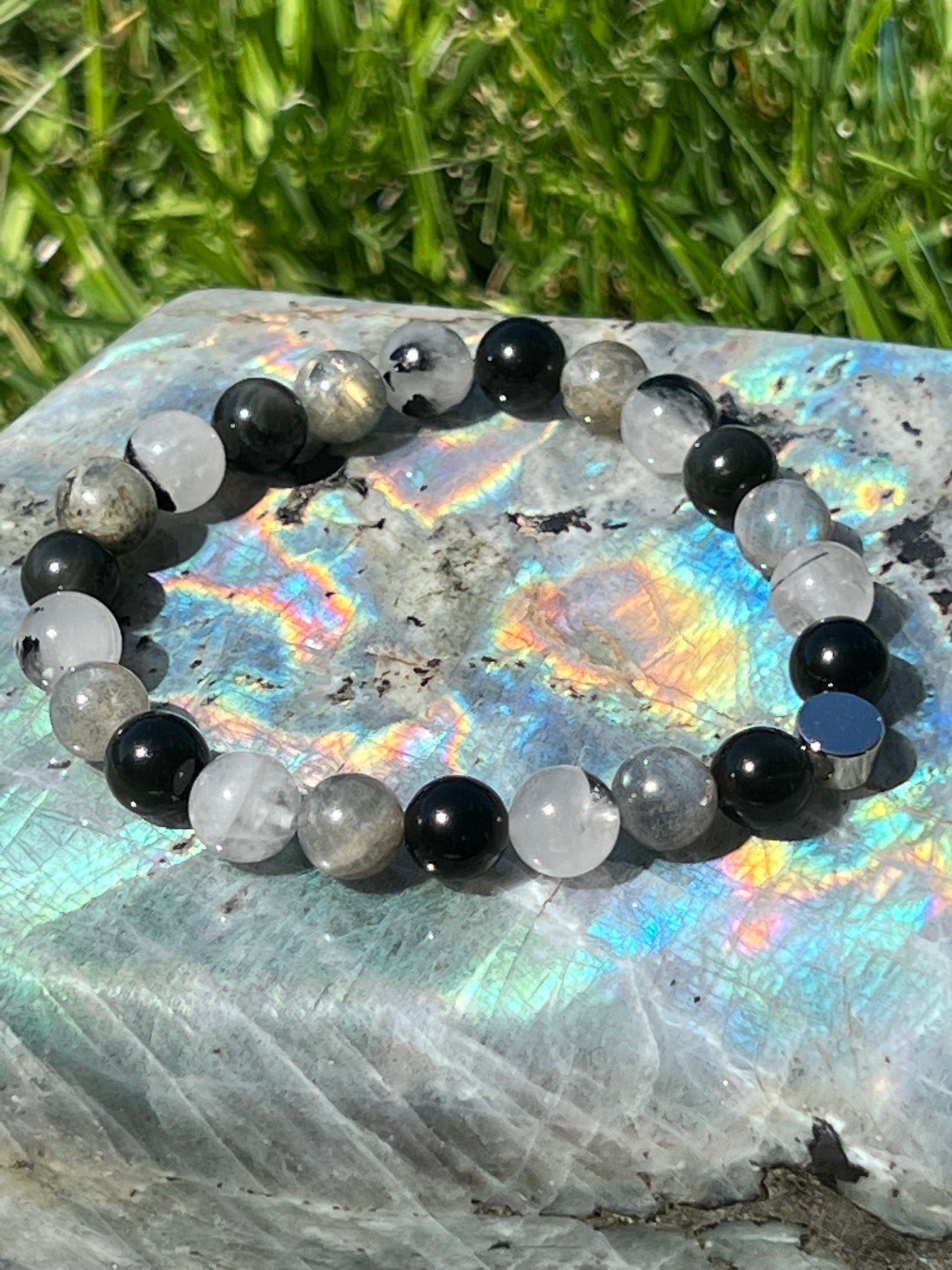 Shadow Work - Tourmilated Quartz, Labradorite and Rainbow Obsidian