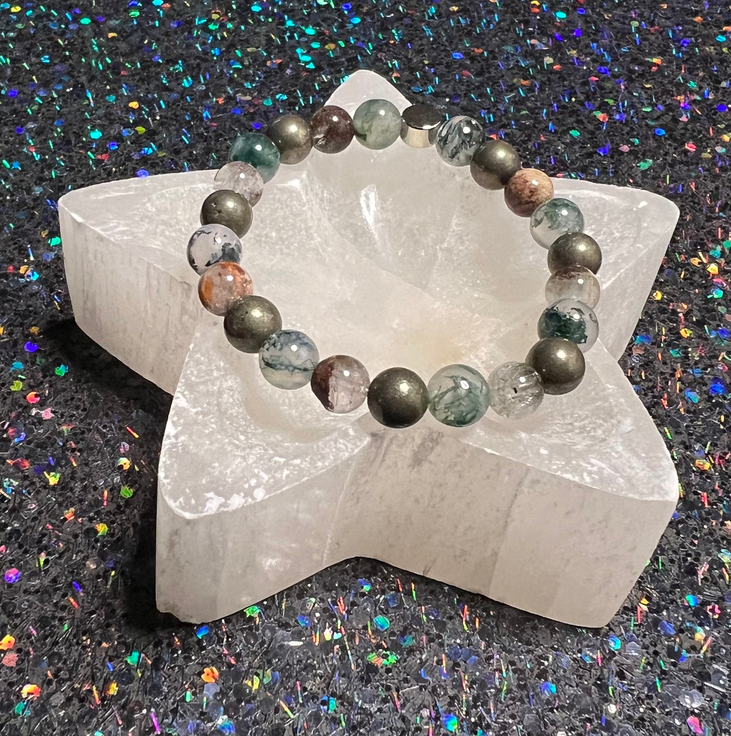 Unstoppable - Garden Quartz, Moss Agate and Pyrite