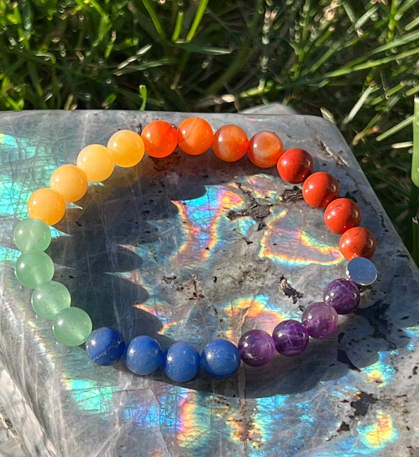 Chakra - Red Jasper, Carnelian, Yellow Aventurine, Green Aventurine, Blue Aventurine and Dream Amethyst