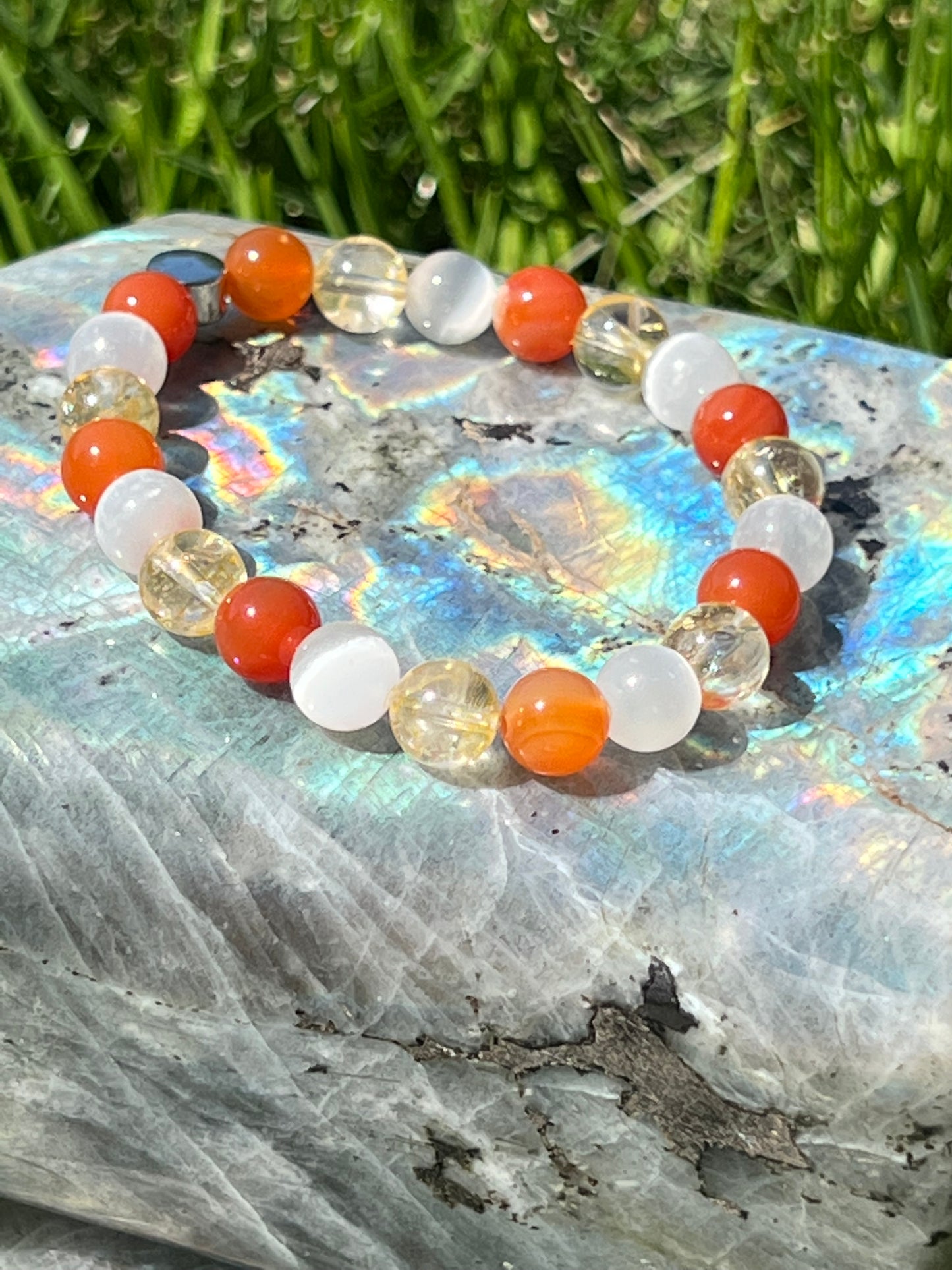 Level Up - Citrine, Carnelian and Satin Spar