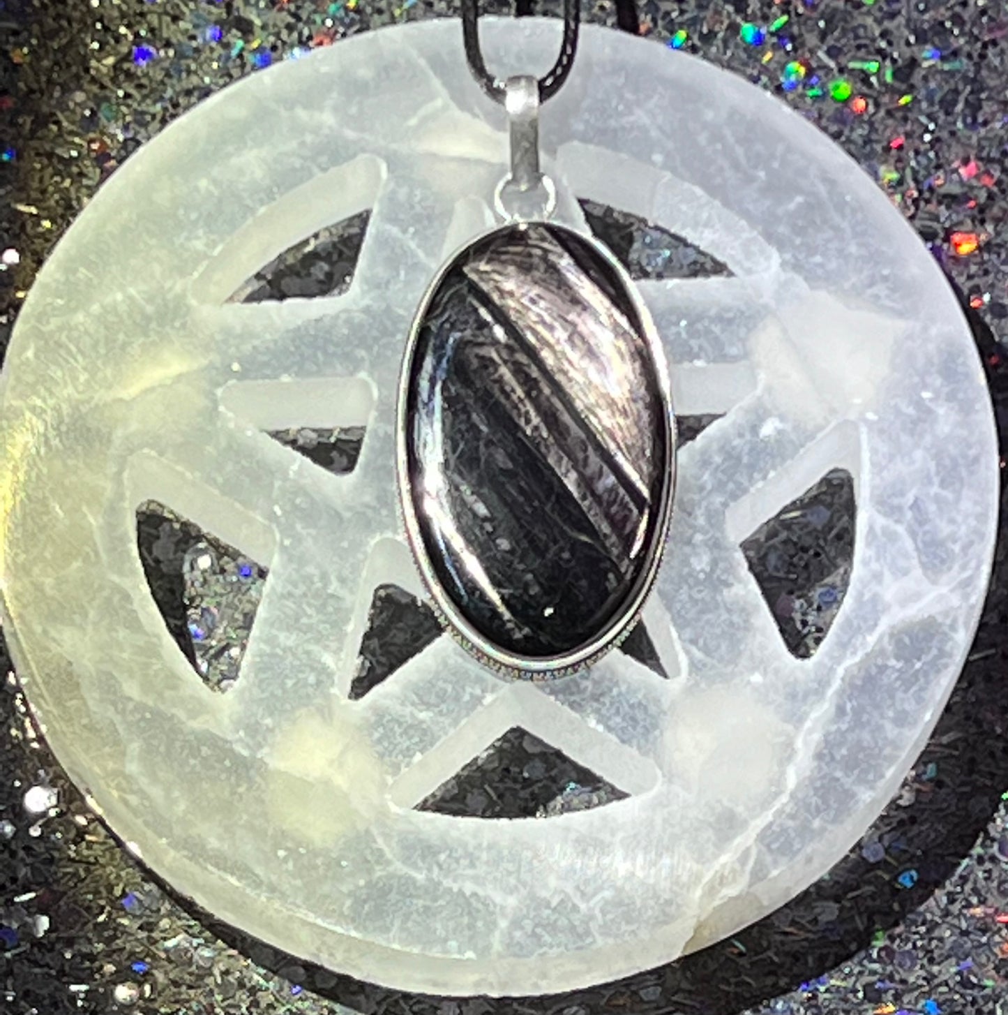 Hypersthene Large Oval Pendant