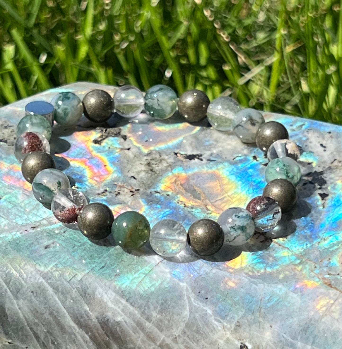 Unstoppable - Garden Quartz, Moss Agate and Pyrite