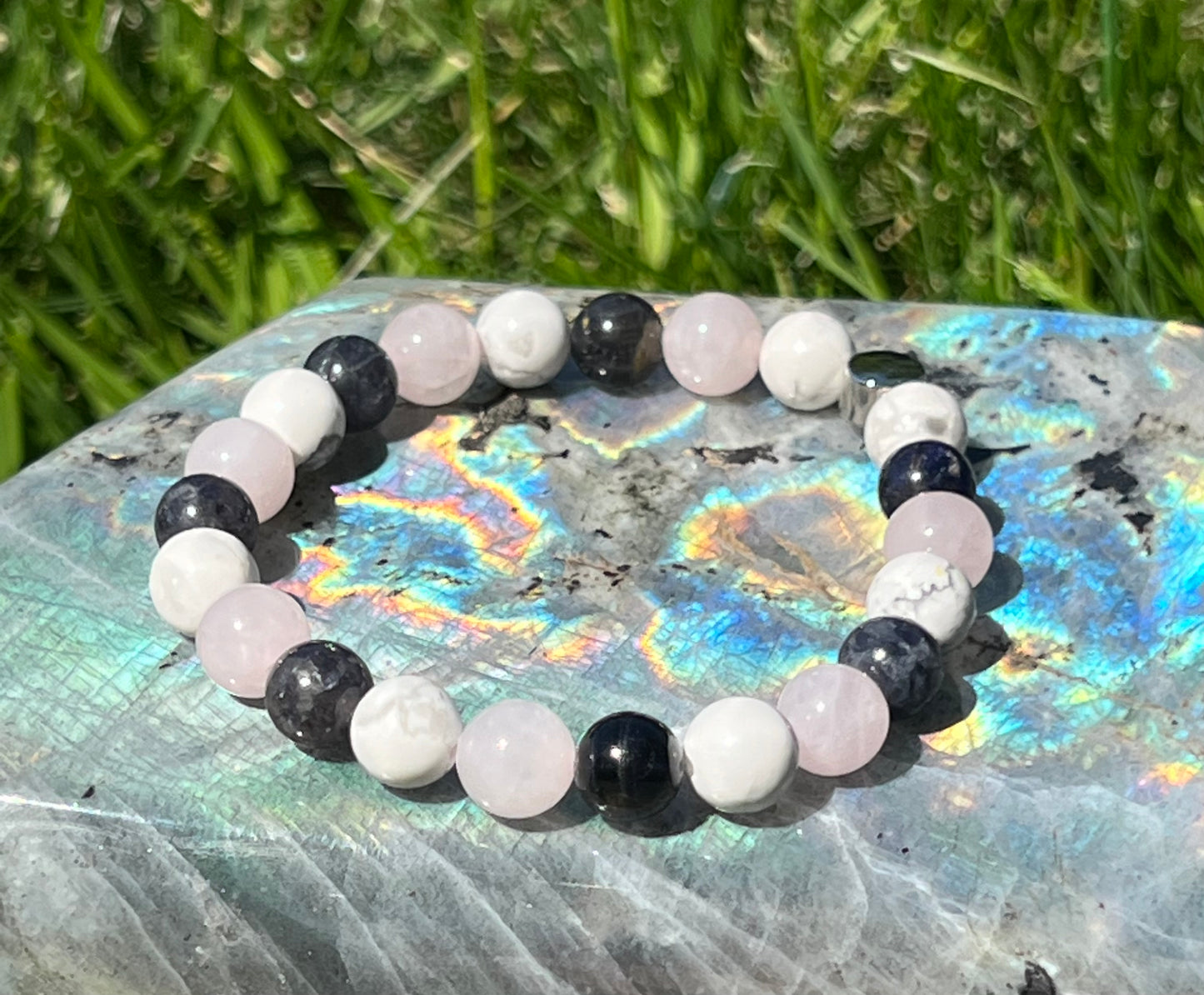 Peaceful Sleep - Rose Quartz, Howlite and Iolite